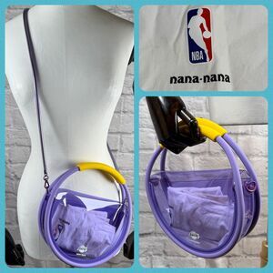 Nana Nana NBA LA Lakers Hoop Purse Handbag Shoulder Bag Purple Vinyl Basketball